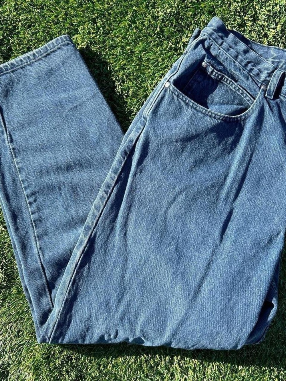 Vintage 1990s Anchor Blue Loose Baggy Jeans Blue Denim 38x31 Y2K